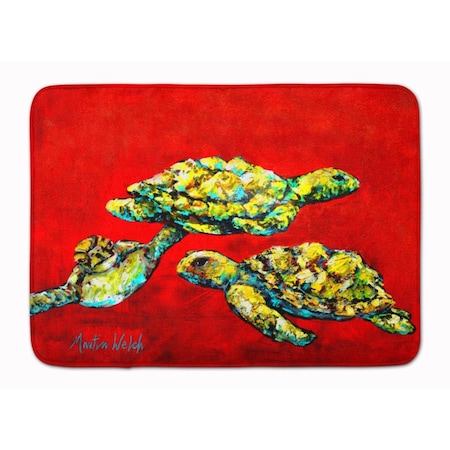 Carolines Treasures Drifting Home Turtles Machine Washable Memory Foam Mat MW1274RUG